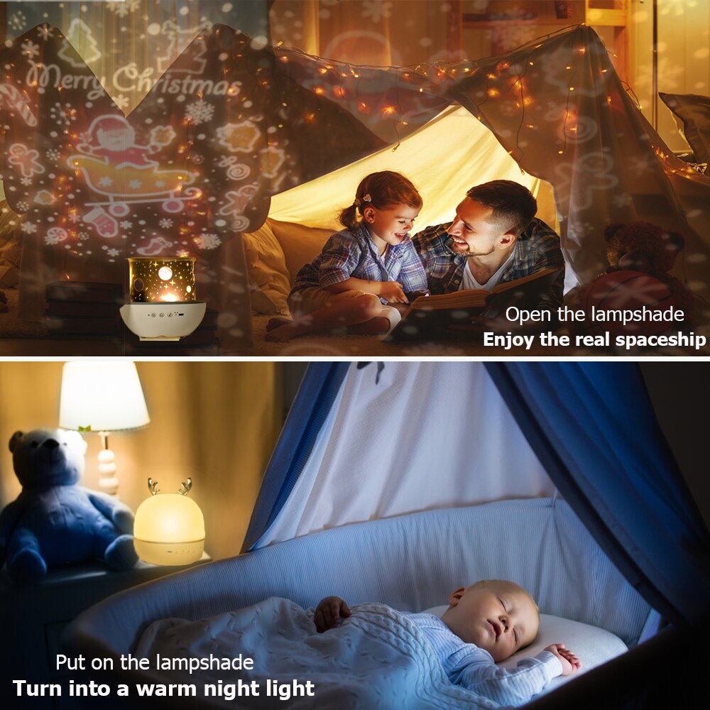 Ster Projector Kinderen Nachtlampje Bluetooth Speaker Led Night Lamp Voor Baby Projector Ster Roterende Galaxy Lamp Slaapkamer