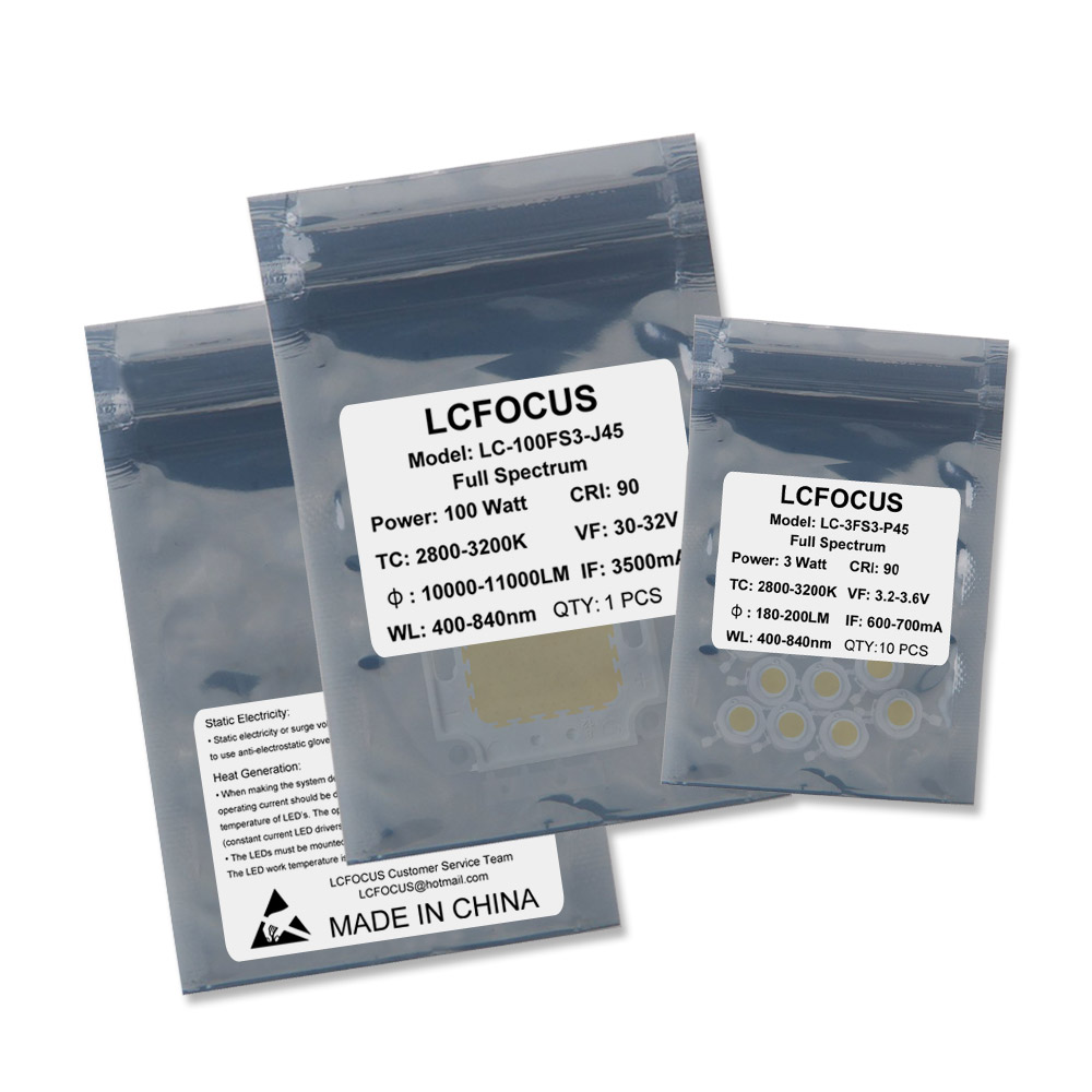 1W 3W 5W 10W 20W 30W 50W 100W LED Grow Light Chip COB Volledige Spectrum 380-840nm Voor Indoor Plant Groente Bloem Zaaien Groeiende