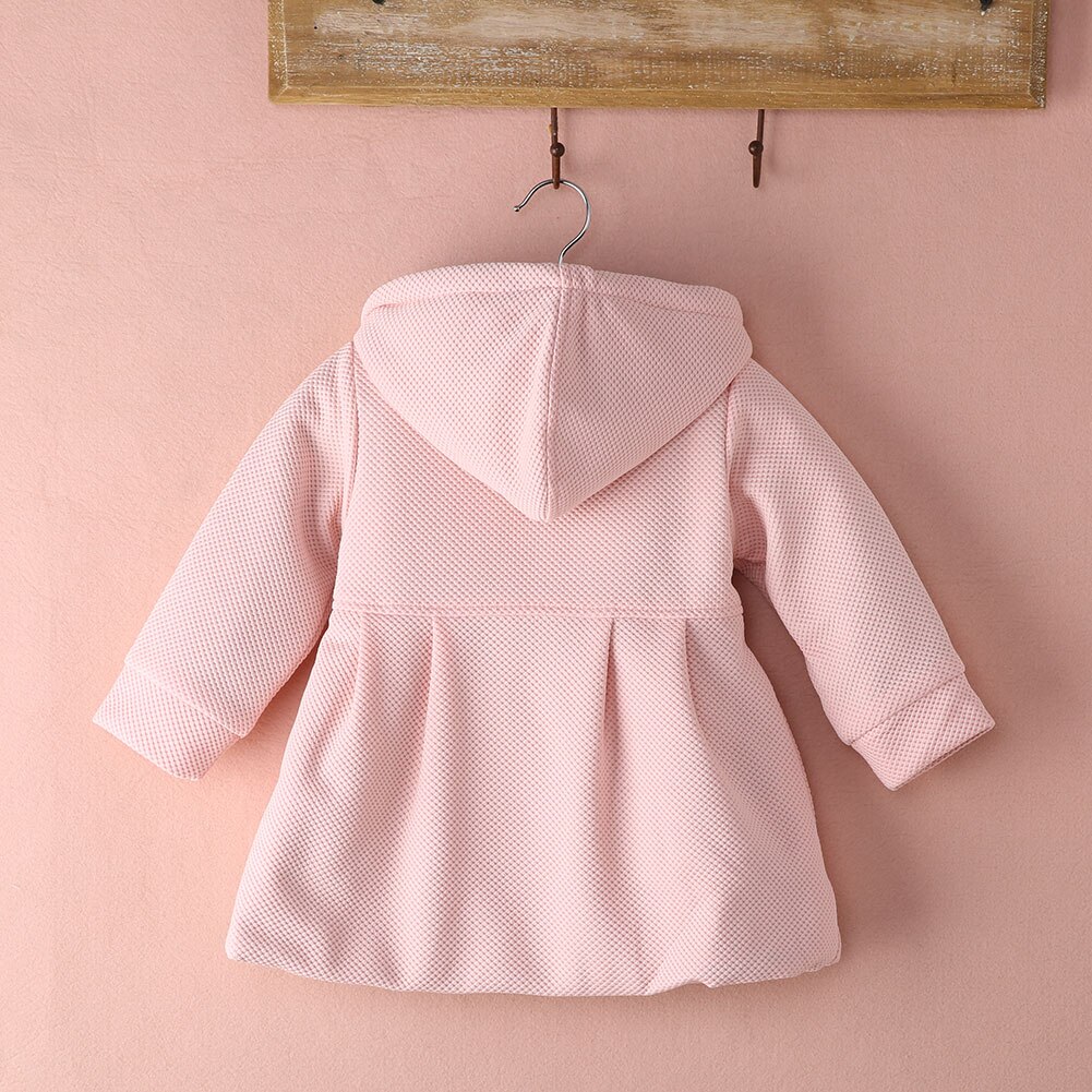 Kinderen Baby Meisjes Winter Windjack Parka Jas Jas Peuter Uniform Lange Mouw Knop Hooded Geul Kinderen Bovenkleding