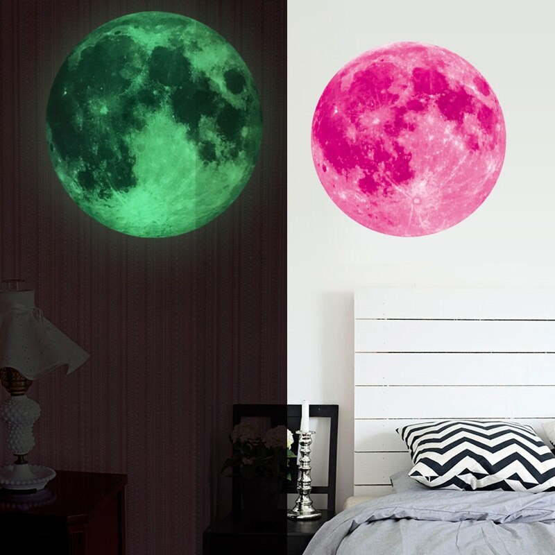 Home 3D Luminous Wallpaper Moon Wall Stickers Personality Luminous Removable Wall Stickers
