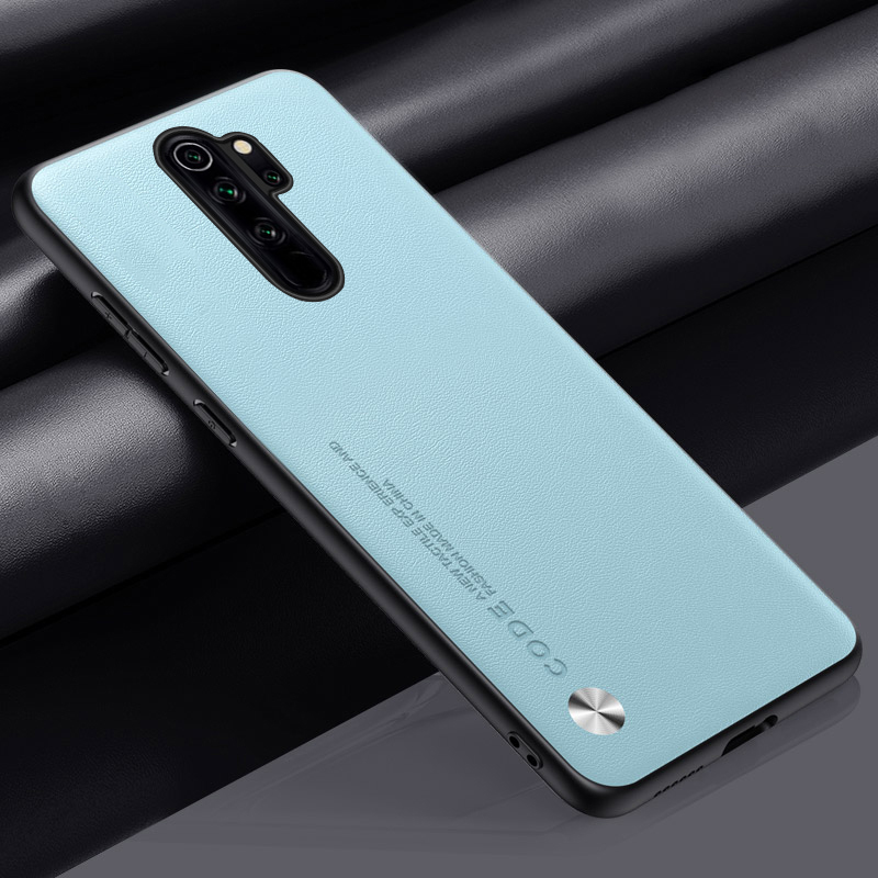 Luxury PU Leather Case For Xiaomi Redmi Note 8 Pro Back Cover Silicone Shockproof Protection Phone Case For Redmi Note8 Pro 8Pro: SKY BLUE