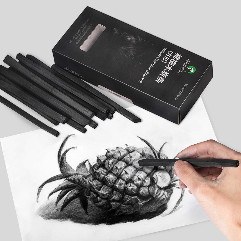 Marie's Charcoal Pencil Dibujo Profesional 15pcs B Sketch Charcoal Pencils Carboncillos Para Dibujo Lapices Dibujo Profesional