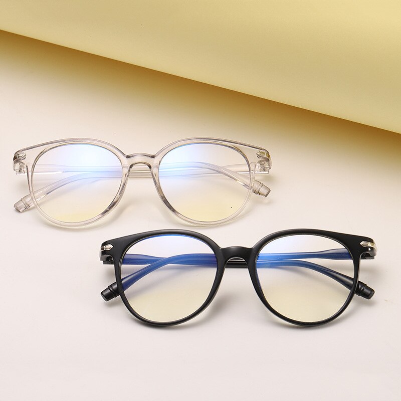 Transparent Computer Round Frame Glasses Women Men Anti-blue Light Round Glasses Blocking Glasses Optical Glasses Goggles
