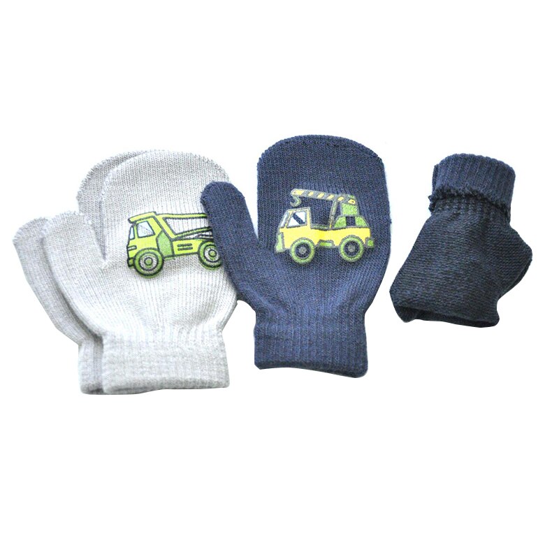 Balleenshiny Kleine Bouw Voertuig Patroon Kinderen Warme Handschoenen Kids Winter Handschoenen Wanten Kinderen Peuter Handschoenen