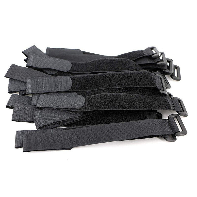 15PCS 2.5cm Width Nylon Reverse Buckles &amp; Hooks Adhesive Fastener Tape Cable Ties Strap Sticky Line Finishing Black