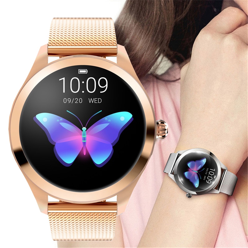 Frauen Clever Uhr Sport Schrittzähler Wasserdicht Modische Dame stil Herz Bewertung Monitor Fitness damen smartwatch für Android IOS