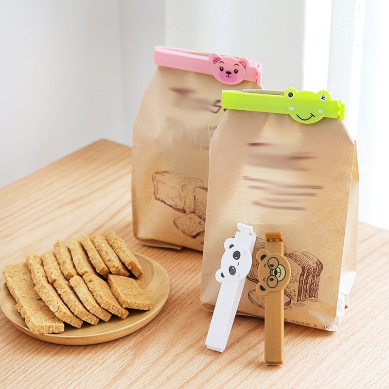 4pc/ partier husholdningsmad snack opbevaring tætning forsegling pose clips sealer klemme mad pose clips køkken værktøj hjem mad tæt clip tætning
