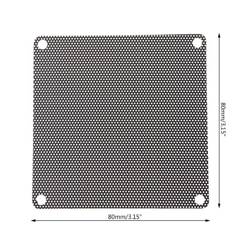 5Pcs Pvc Fan Stoffilter Pc Stofdicht Case Cuttable Computer 80Mm Mesh Zwart
