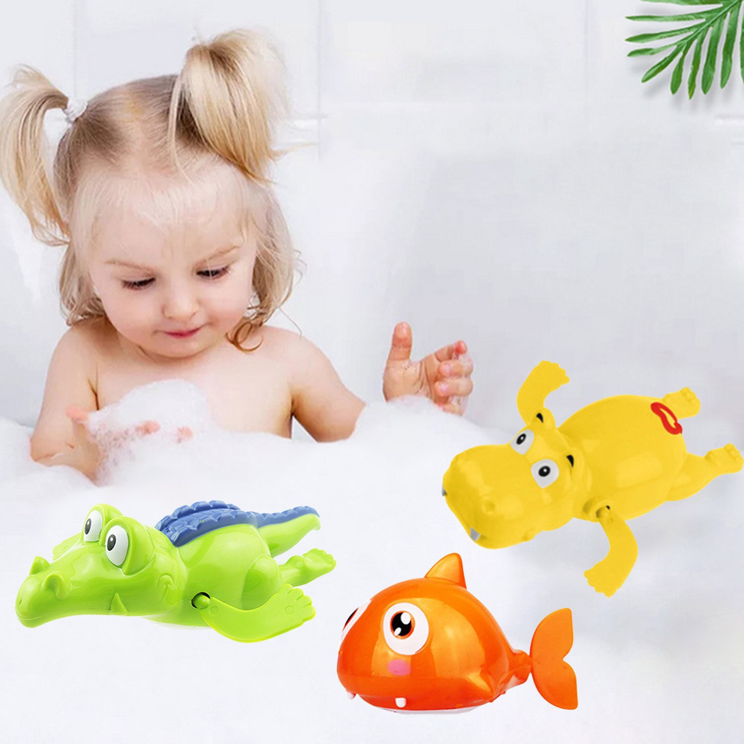 3PCS Classic Giocattoli Da Bagno Del Bambino Simpatico Cartone Animato Ippopotamo Coccodrillo Forma di Squalo Wind-up Clockwork Bagno Doccia Acqua Gioco colori Casuali