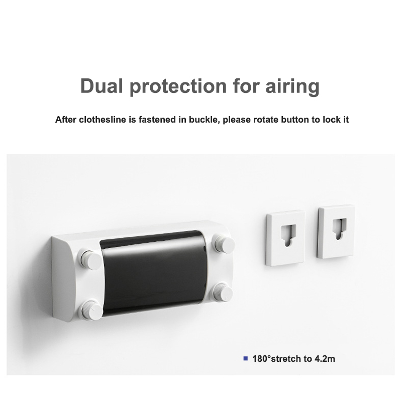 Retractable Clothes Line Double Layer Clothes Hanger Rope Stainless Steel Wall Hanger Cloth Drying Rack Towel Rack Clothesline