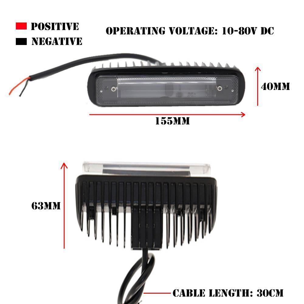 Fuleem 1PCS Waterproof LED 30W Forklift Truck Red Blue LED Linear Light Safety Warning Lamp Working Light