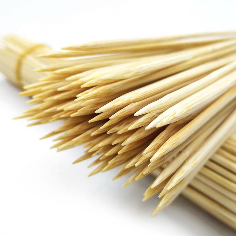 100 Stuks 30Cm Dikke Barbecue Teken Bamboe Houten Spiesjes Sticks Bbq Teken Grillen Barbecue Gereedschap Tuin Outdoor Gegrilde Teken