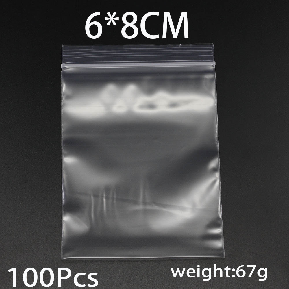 30-100 Pz/pacco 4*6/5*7/6*8/7*10 cm di Spessore Sacchetti di Plastica Poly Trasparente Imballaggio Dei Monili Blocco Zip Richiudibile Per Il Creazione di Gioielli FAI DA TE: Oro