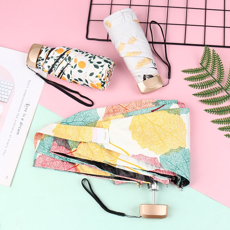 Paraguas de bolsillo Super pequeño para chica joven, sombrilla a prueba de lluvia, protección UV, tendencia, 1 Uds.