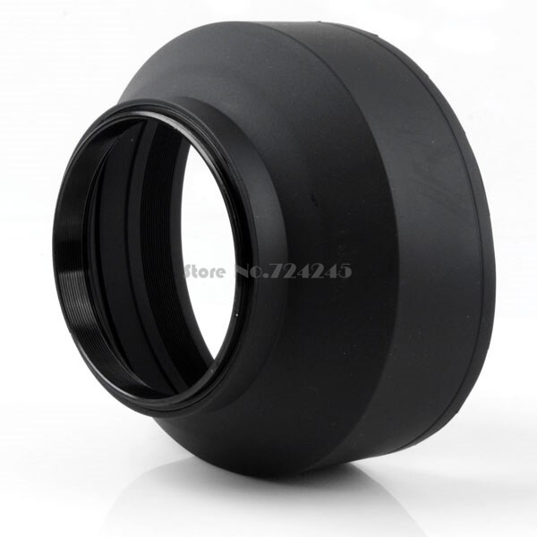 52mm 3-Stage Rubber 3-in-1 3-Stage Collapsible Rubber Lens Hood