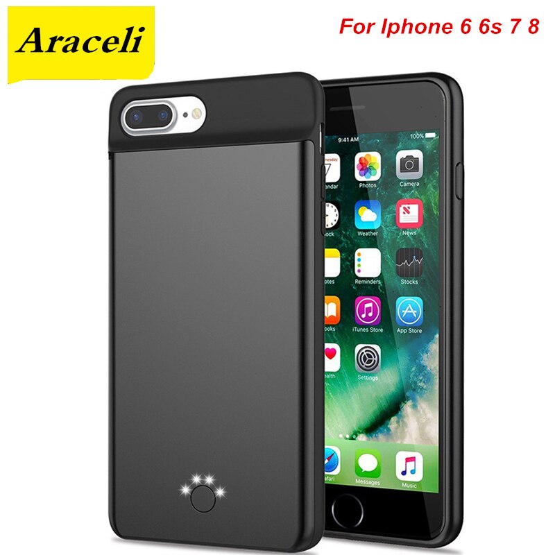 For iphone 6 Battery Case Smart Silicone material Phone Case Cover And Power Bank For iphone 6 6s 7 Battery Case