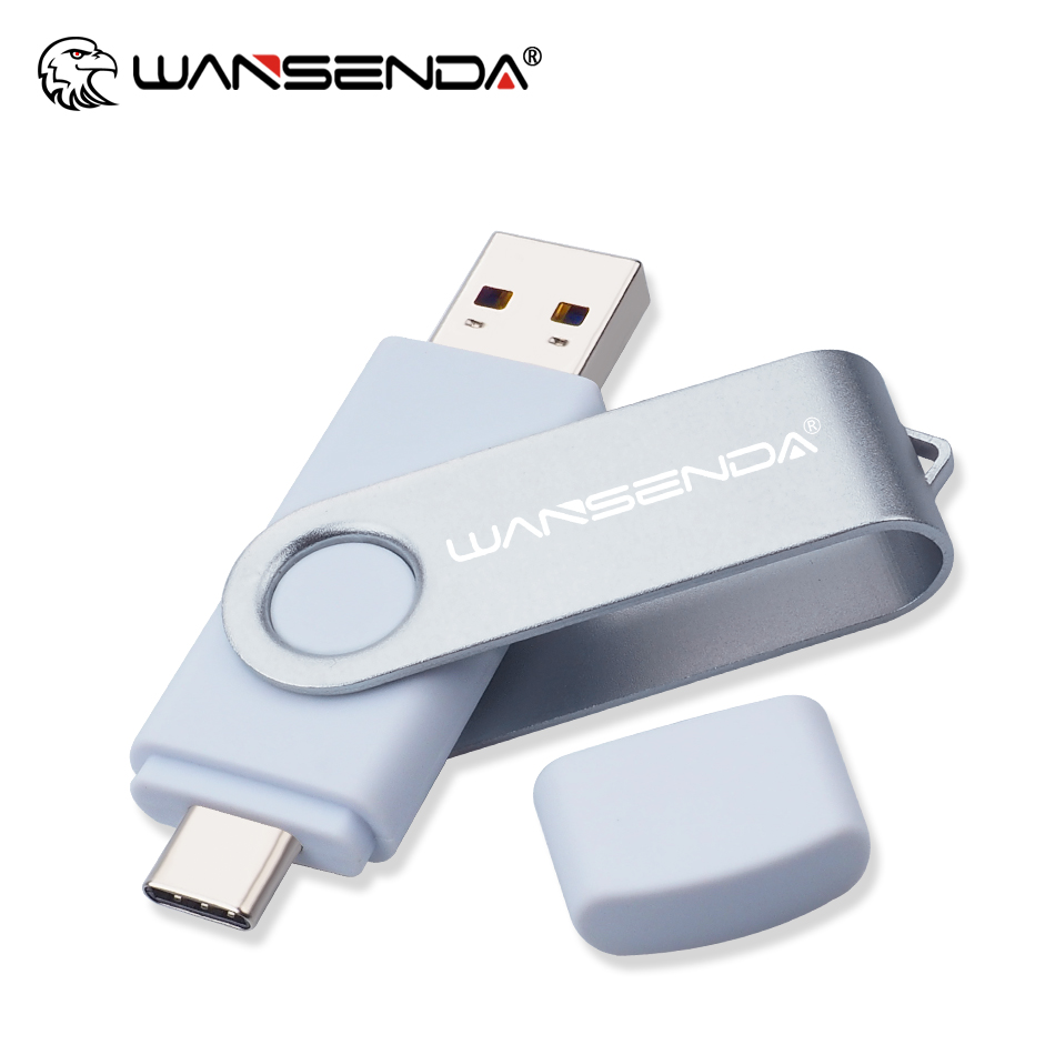 WANSENDA TYPE C USB 3,0 unidad Flash Metal Pen Drive 512GB 256GB 128GB 64GB 32GB 16GB memoria Stick 2 en 1 Pendrives de alta velocidad