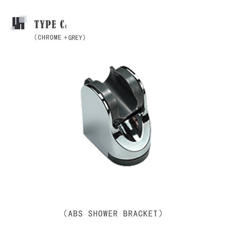 Hand Held Shower Head Holder Wall Mount Hand Shower Sprayer Holder ABS Bracket Bathroom Rose Gold Grey Chrome Shower Replacement: Type C1 Chrome Grey