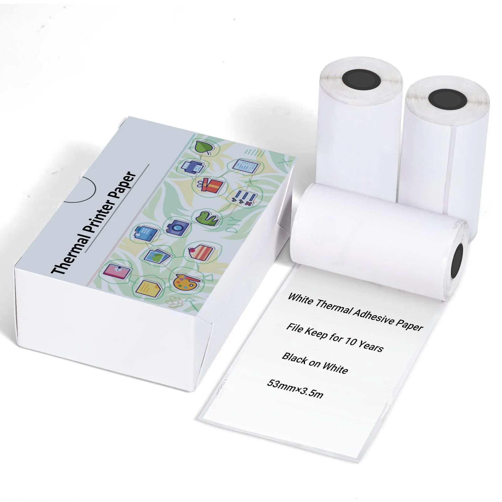 Thermal printer Paper Adhesive Photo Paper For Phomemo/Memoking M02/T02 Use Barcode Labels Address Labels Logo Labels