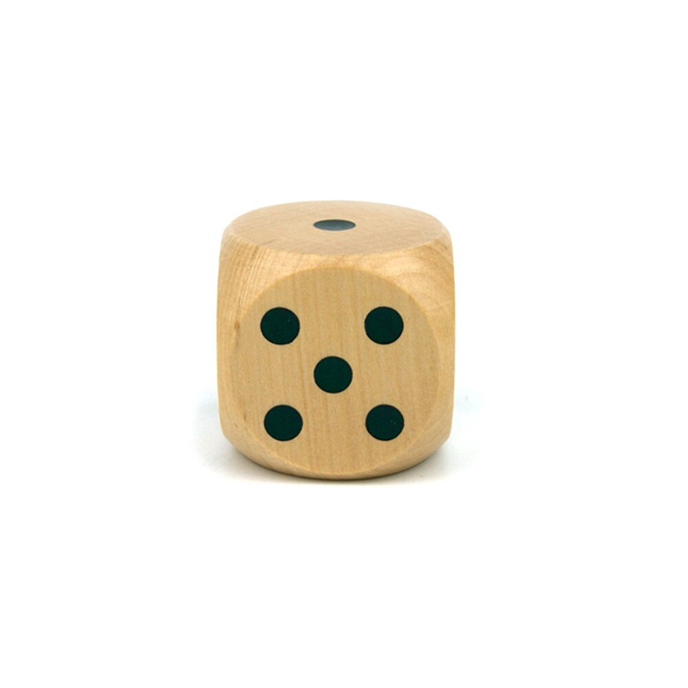 Wood Dice 5cm Large Size Colorful Solid Dotted Rounded Entertainment Game Props: Light Yellow