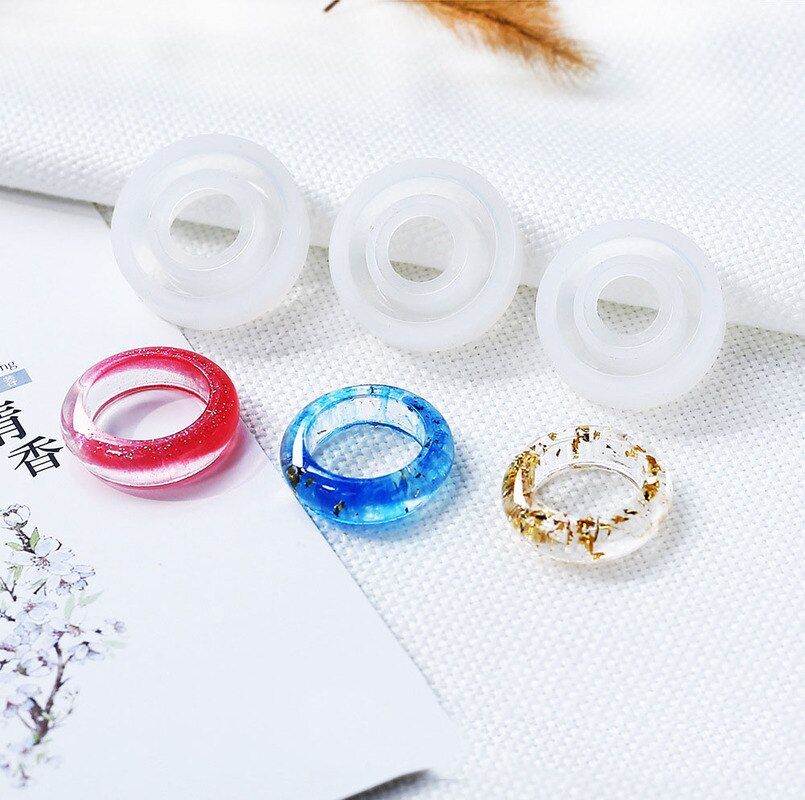 3 Stks/set Flexibele Diverse Silicone Ring Mold Voor Maken Hars Epoxy Sieraden Diy Gereedschap Transparant Ronde Vorm