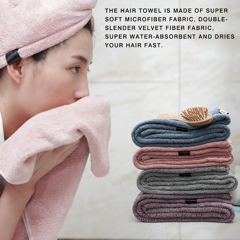 Hurtigtørrende hår håndklædehætte superabsorberende mikrofiber blød turban bad bruserhoved håndklæde