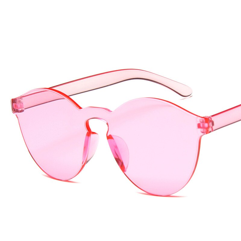 Classic trend vrouwen zonnebril kleurrijke dunne comfortabele bril mooie Jelly kleur mode populaire multicolor Lichtgewicht: Roze