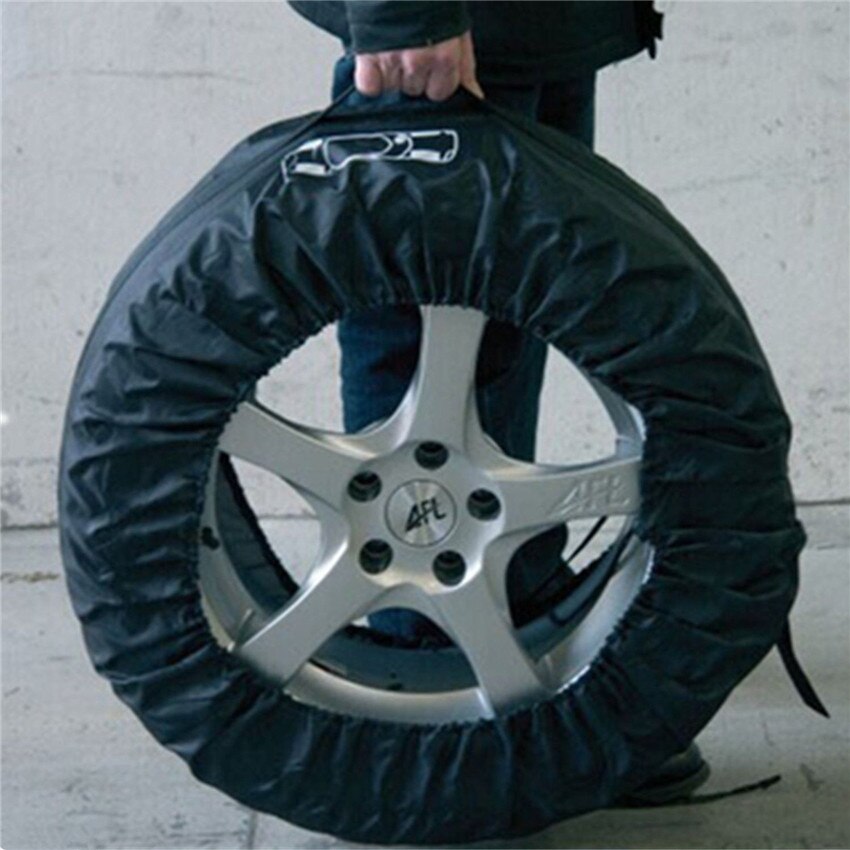 4 Stuks Black Nylon Auto Pickup Suv Seizoensgebonden Tyre Reservewiel Band Band Opslag Bescherming Cover Carry Bag 13 &quot;-16&quot;