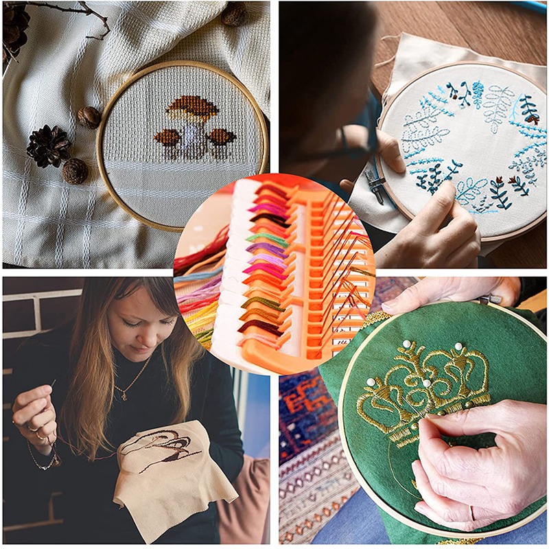 50 Positions Embroidery Floss Organizer, 15P Replaceable Paper Card, Cross Stitch Thread Floss Holder