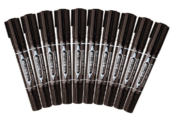 (Comix) MK803, Grote Marker Pen, 10 Stks/doos, Zwart Permanet Inkt