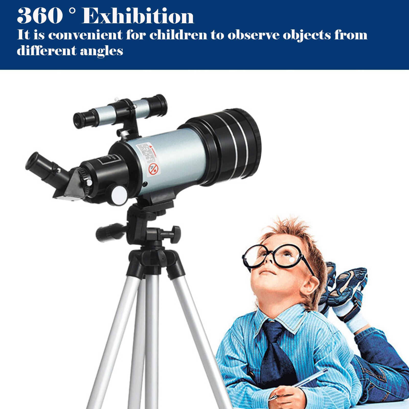 F30070 High Bracket Stargazing High Magnification High Definition Night Vision Entry Telescope For Children