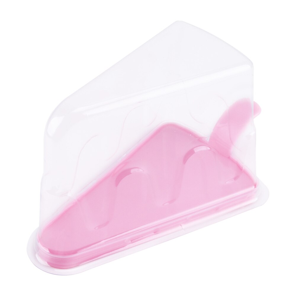 20pcs Small Triangle Cheesecake Box Slice Cake Container Triangle Pie Holder: Pink