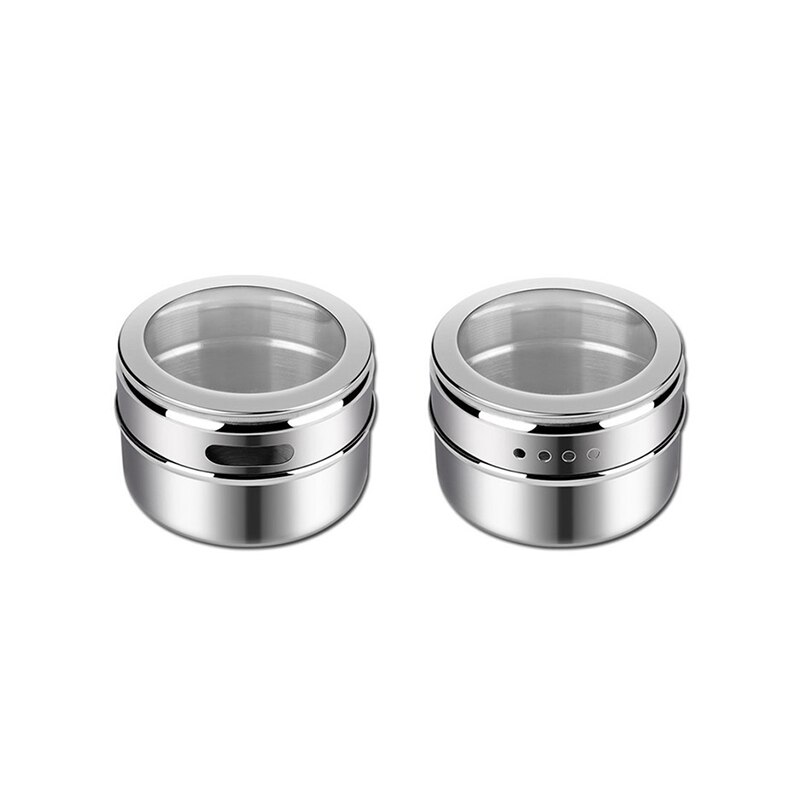 Magnetic Spice Jar Set With Stickers Stainless Steel Spice Tins Spice Storage Container Pepper Seasoning Sprays Kitchen Tools