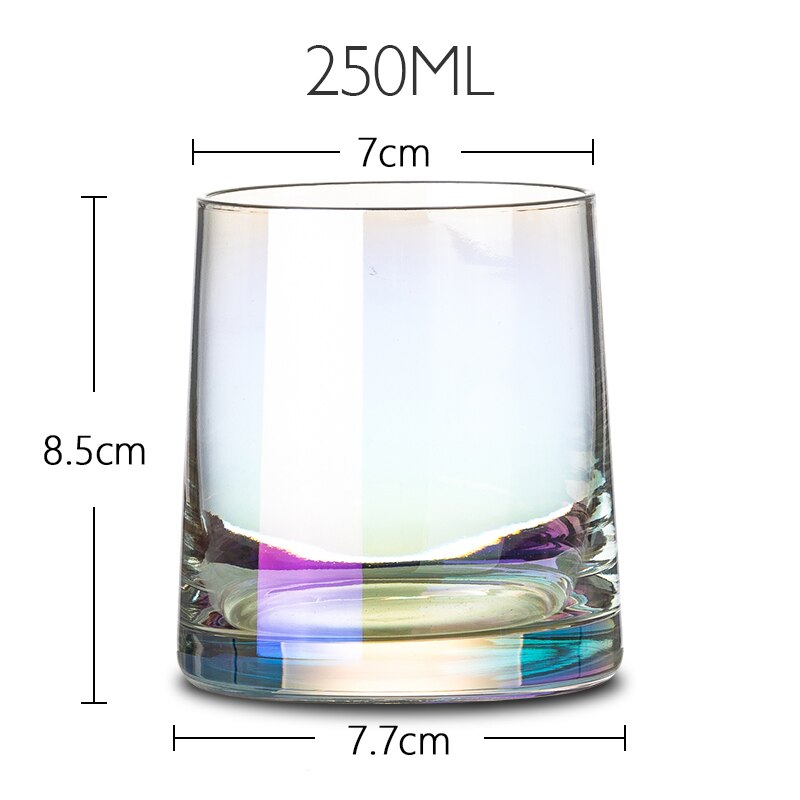 Farve whisky glas krystal glas kop gennemsigtig rav kaffe mælk te glas hjemme bar drinkware kopper: Farve