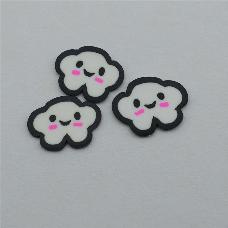 5 stk skjønnhet kawaii himmel spiral regnbue kjærlighet på pinne godteri polymer leire cabochons flatback til gjør-det-selv-telefondekorasjon: Svart 20g
