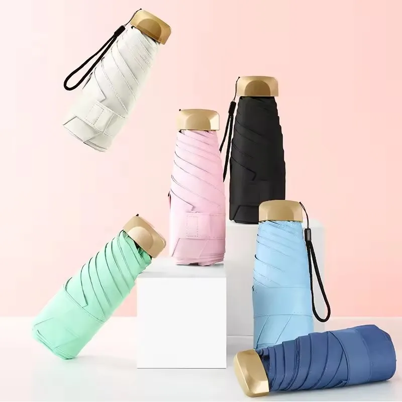 Opvouwbare Zon Paraplu Zon Zon Kleine En Draagbare Paraplu Vrouwen Regen En Regen Dual Use Pocket