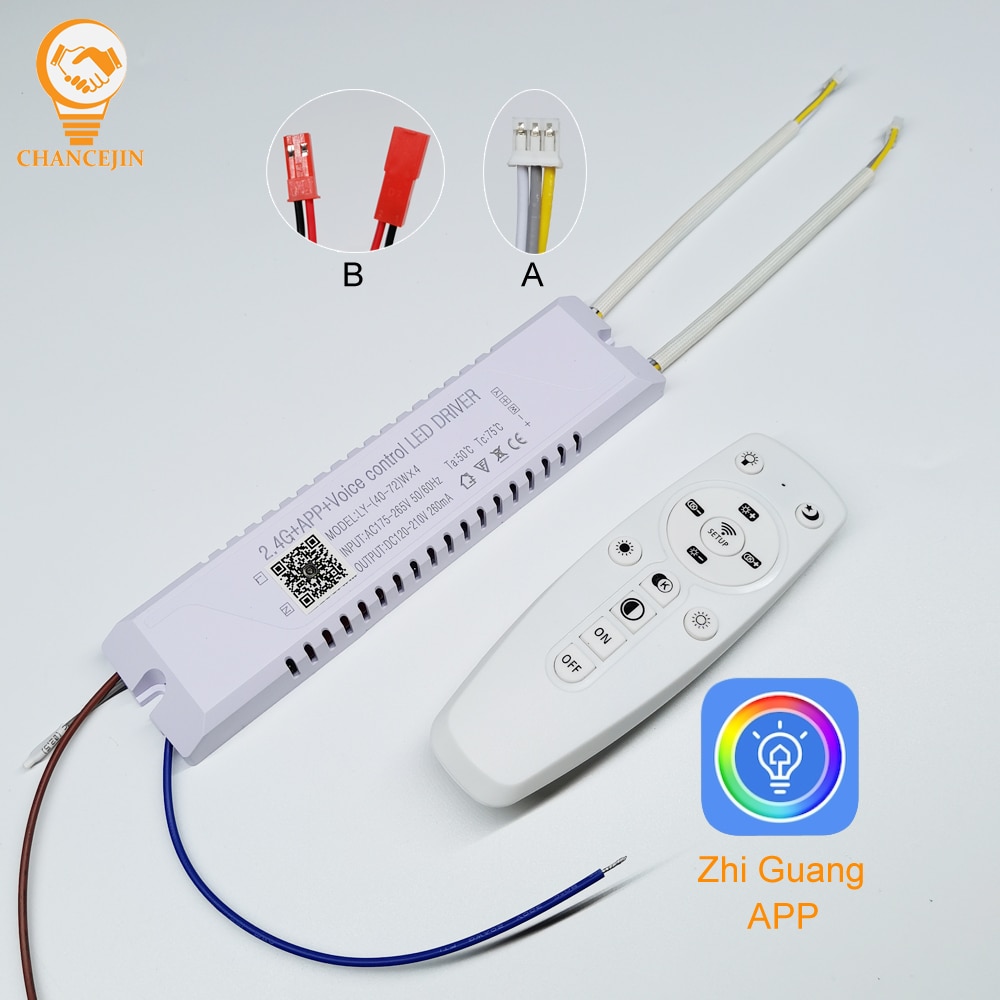Intelligent APP 2.4G remote control LED driver (35-50W)x4 (40-72W)x4 constant current power supply work with dual colors LEDs