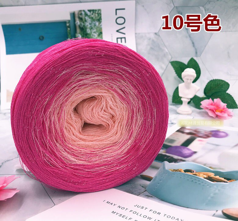 300g tårta bollform virkgarn bomull lin space dye stickgarn ylle linne blandat garn handstickning melerad garn  t52