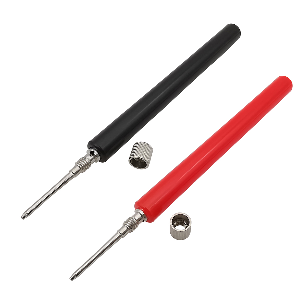 2Pcs Insulated Test Meter Spring Electrical Test Probe Tip Connector For Multimeter Test Leads Pin