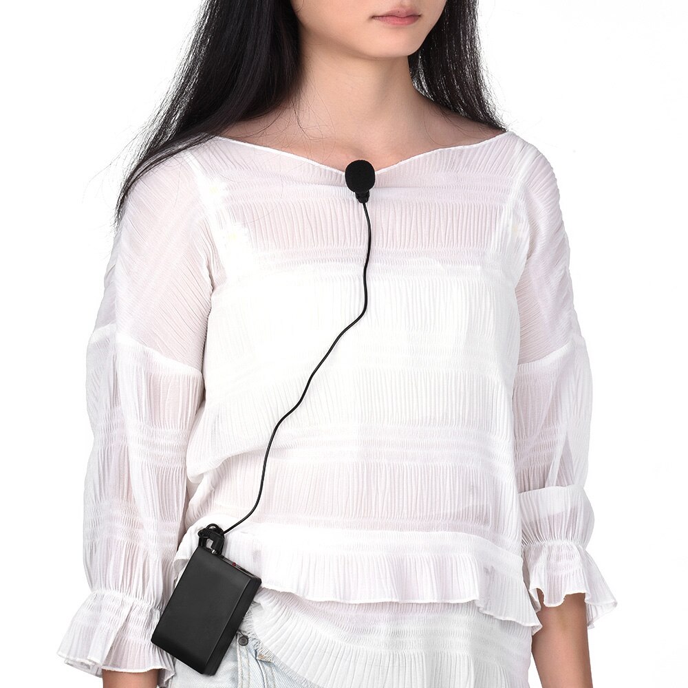 Mini Draadloze Clip-on FM Microfoon Lavalier Mic System Voice Versterker Zender Ontvanger 6.5mm Out voor Conference Speech