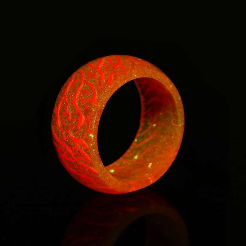 Secret Wood Hand Ornaments Trend Magic Forest Cool Noctilucent Crackle Ring: 8 No / orange