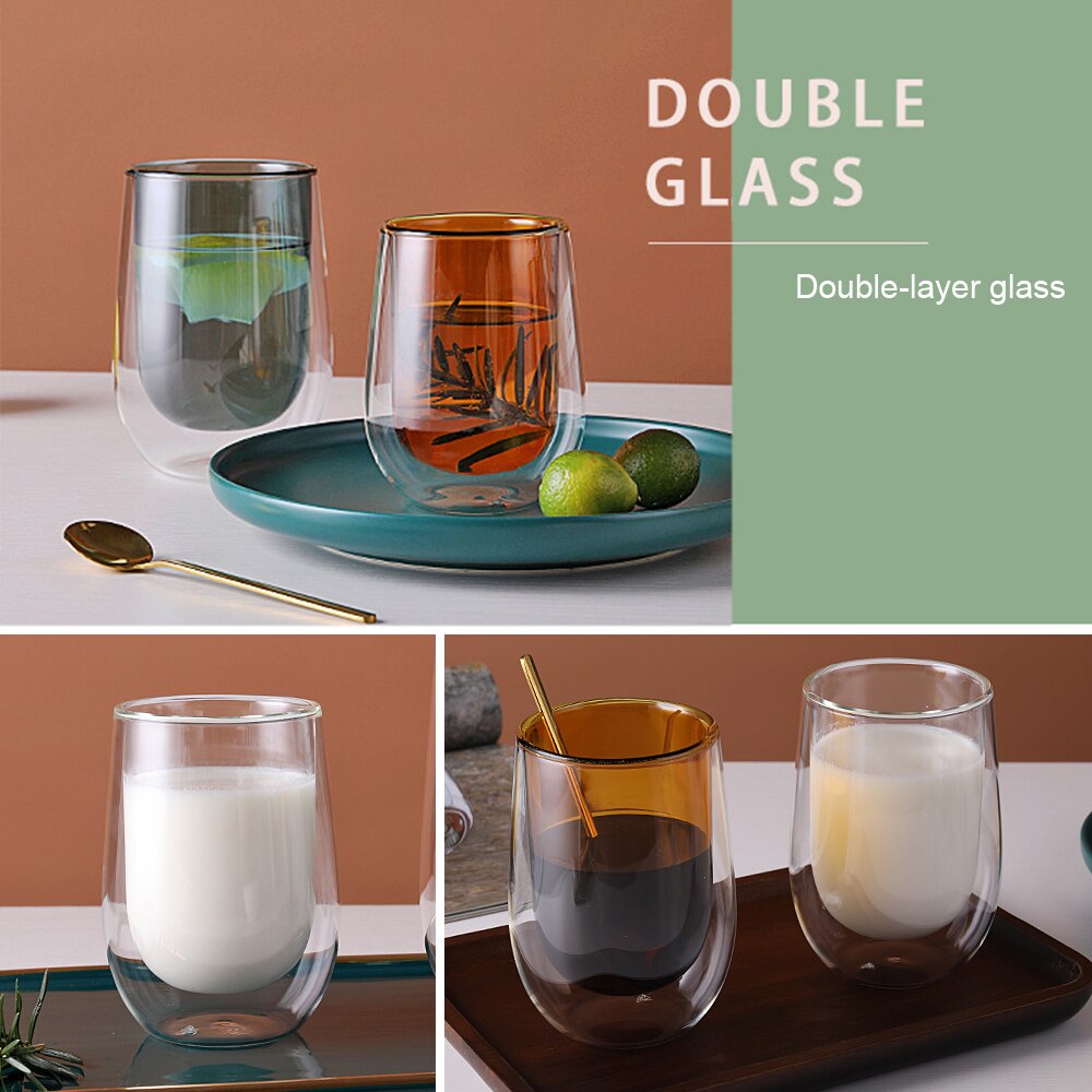 Transparent glas kopp kaffekannor behållare borosilikat färg glas kopp middag