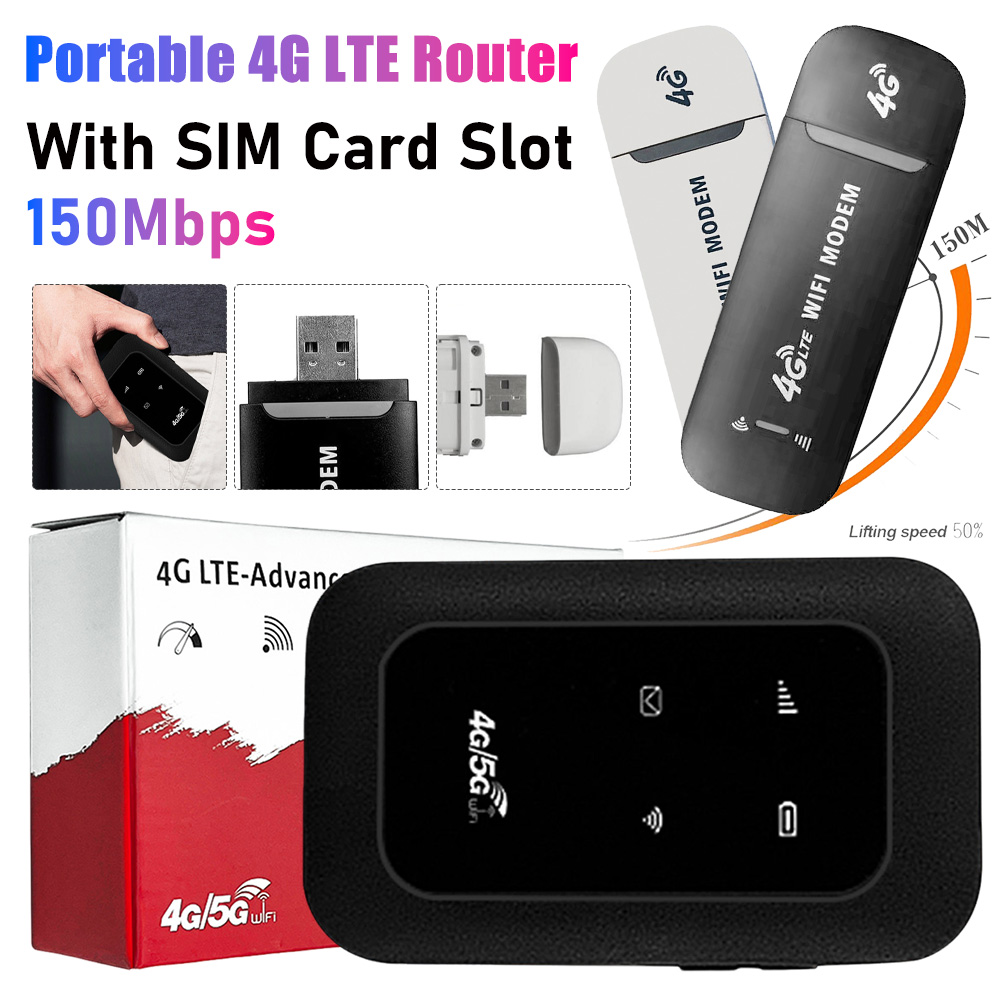 150Mbps Mobile WiFi Router Portable High Speed 4G LTE Modem Wireless Pocket Mini Routers With SIM Card Slot For Laptop Cellphone