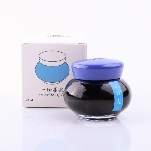 JINHAO 25ML Smooth Writing Fountain Pen Ink Glass Bottle Student School Office Supplies Writing assignment: blue