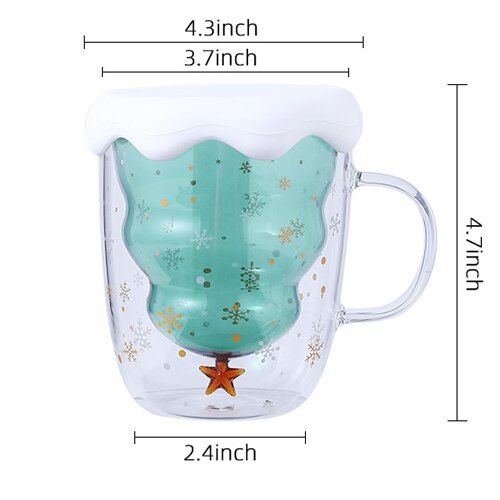 Weihnachten Tasse Baum bilden Schnee Berg Glas Wärme-beständig Wasser Becher Haushalts Mikrowelle Neue Kaffee Milch Tasse weihnachten: Christmas Tasse