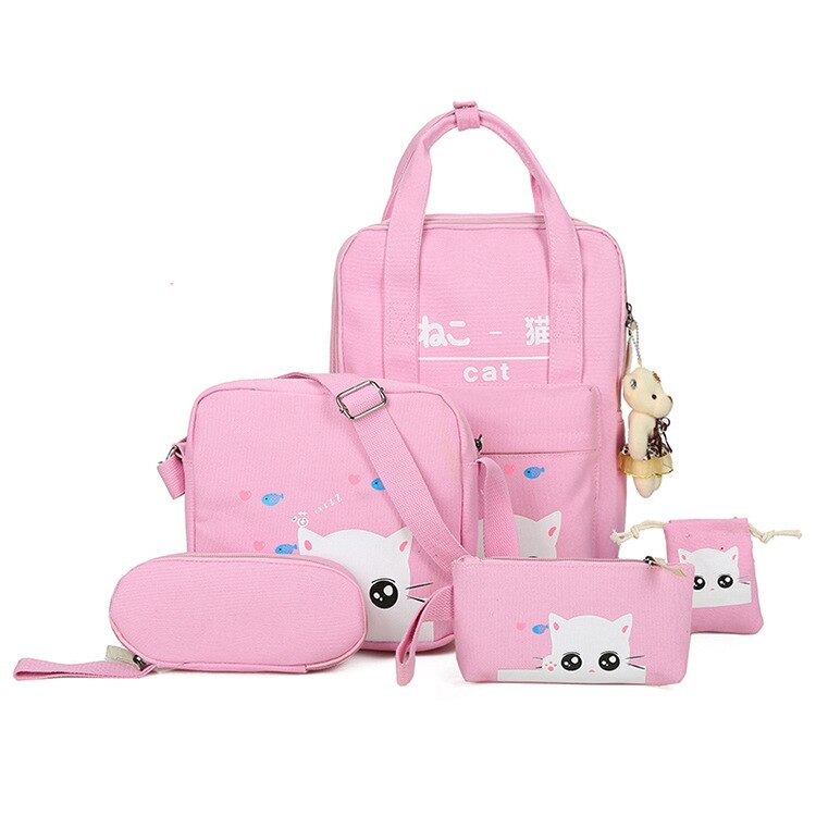 Satchel school bags 4 set /pcs School orthopedic satchel Backpacks for children School bag for girls mochilas escolares infantis: 04