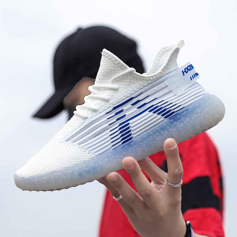 Zomerse stijl mesh ademend vliegende geweven herenschoenen kokosnoot gipskruid engel gelei onderkant eenvoudig