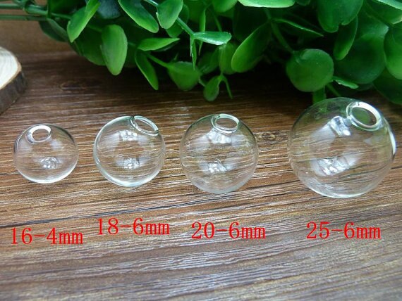 100 set 14mm-18mm små tomma glaskulor hängande berlocker flaskor önskeflaskor genomskinliga klot bubbla kristallkulor med gratis lock