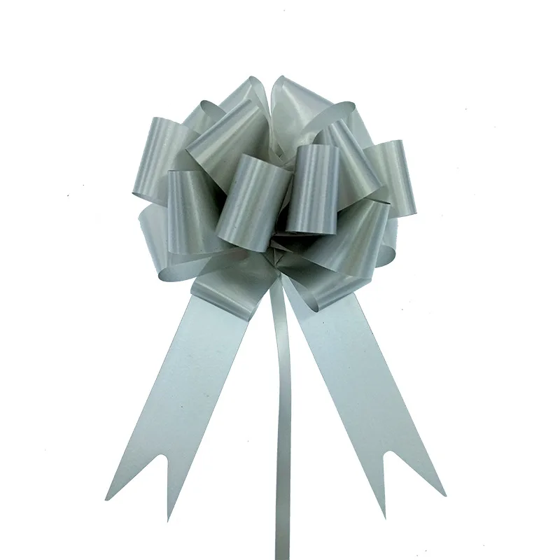 30 stuks kerstslinger bloemlint bruiloft geschenkdoos verpakking lint stereoscopische bolvormige hand getrokken bloem: Zilver