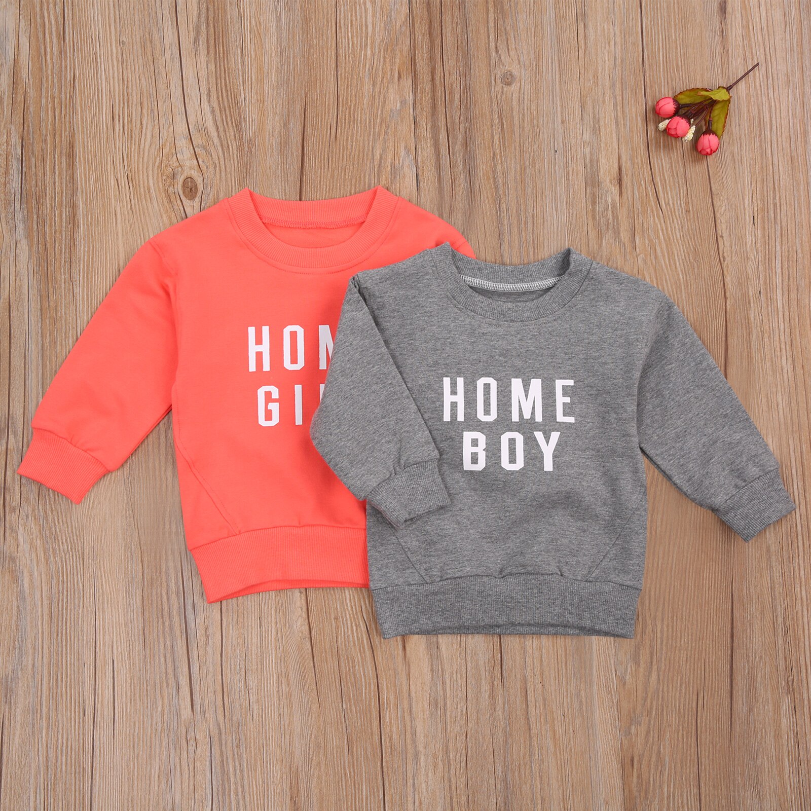 Focusnorm 0-6y herfst baby jongens meisjes sweatshirt tops letter print lange mouwen trui casual tops 2 kleuren